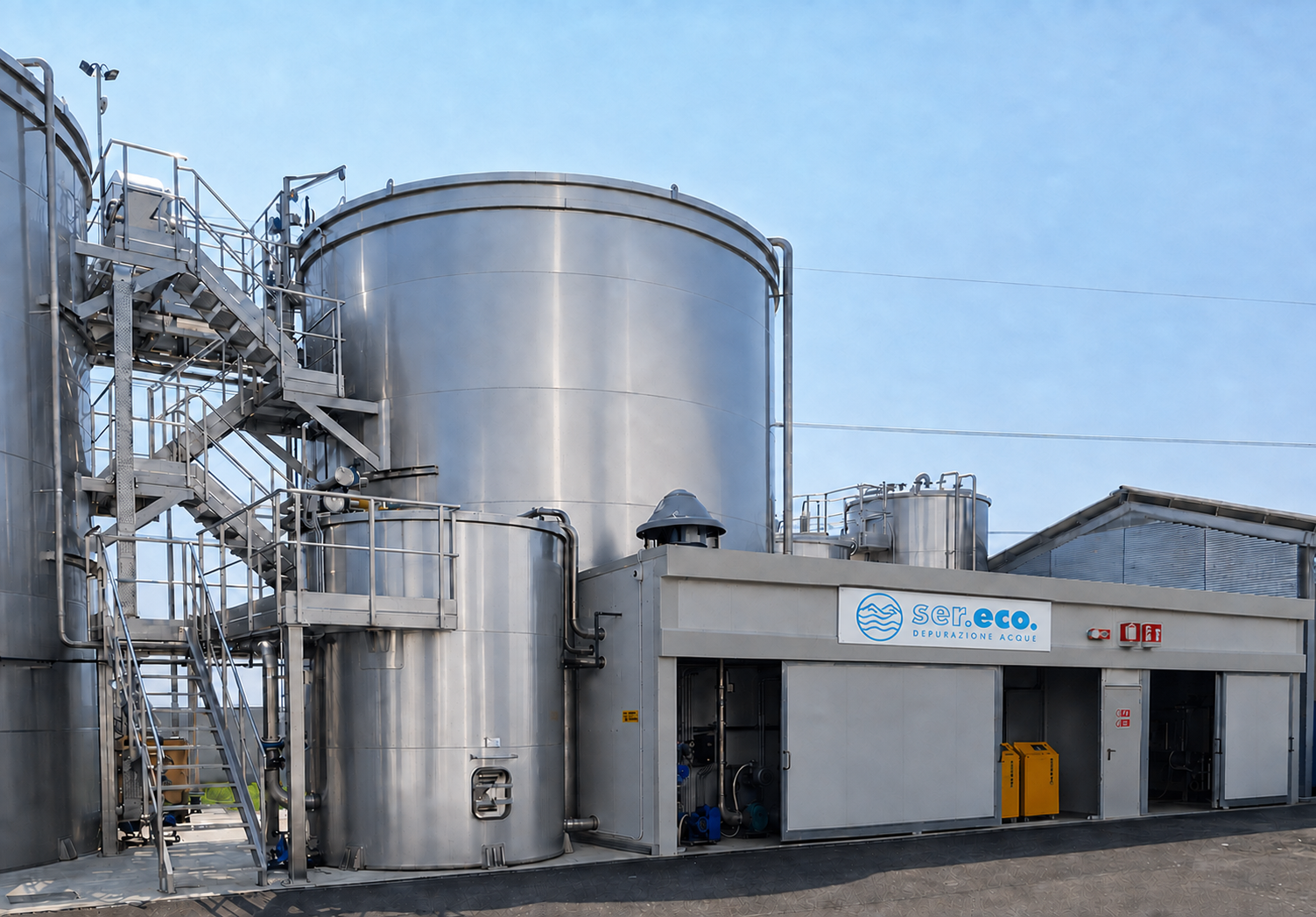 Impianto industriale Sereco per il trattamento delle acque reflue